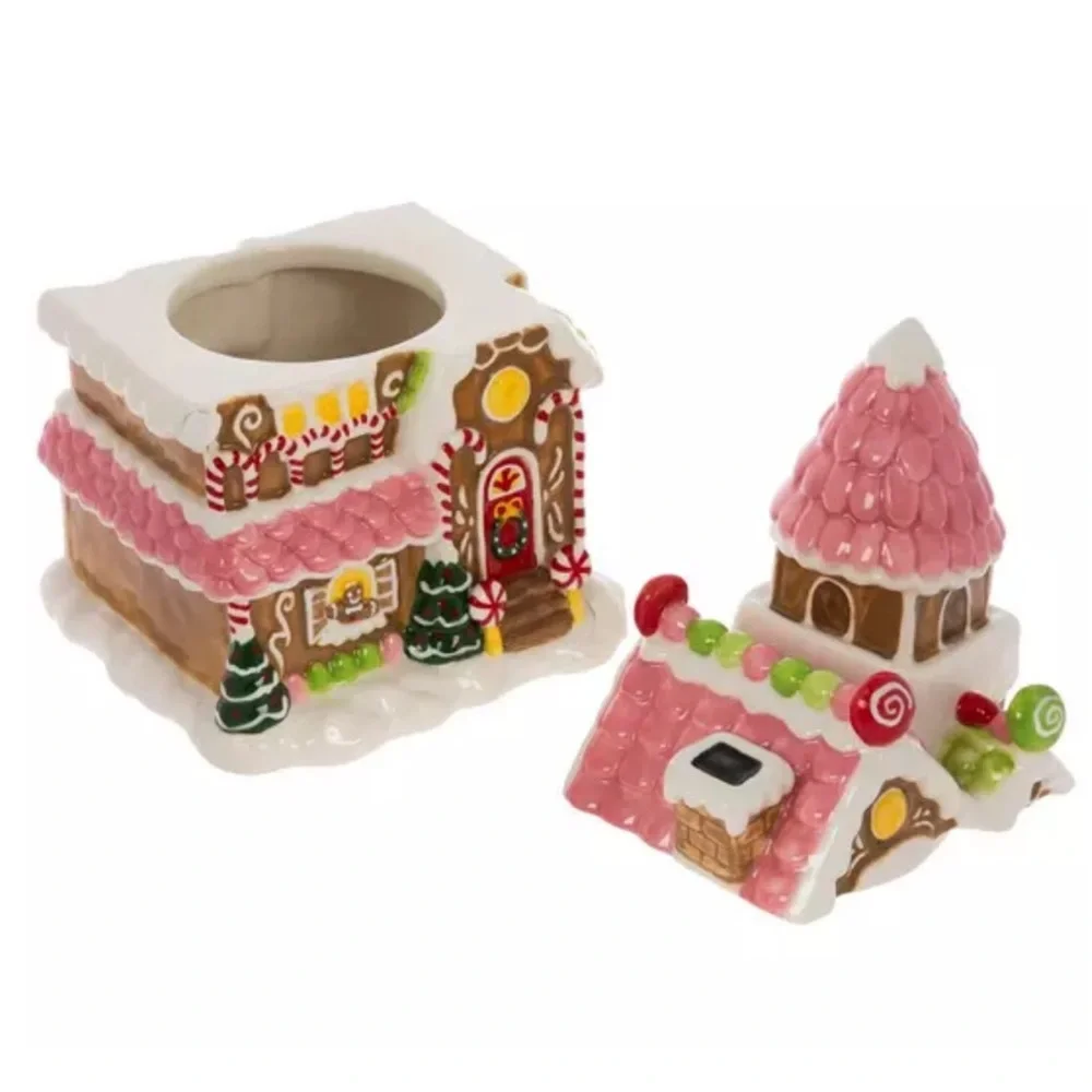 Pink Gingerbread House Cookie Jar, HTF